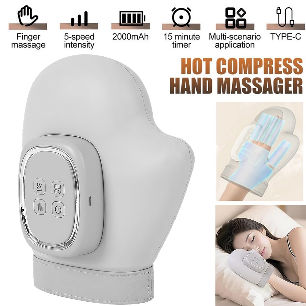Electric Hand Massager & Airbag Compression Finger Wrist Palm Massage Glove Gift
