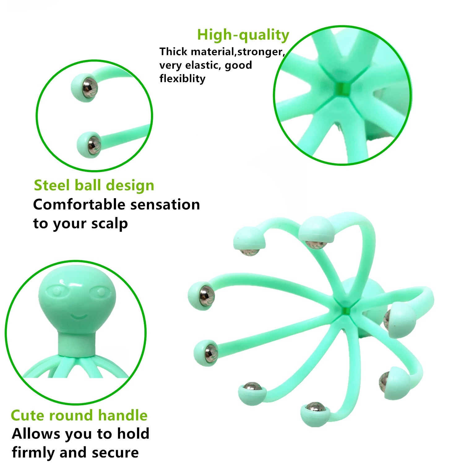 2Pc Head Massager/Scratcher, Massaging Scalp Help Relax, Calm Stress, Steel Ball