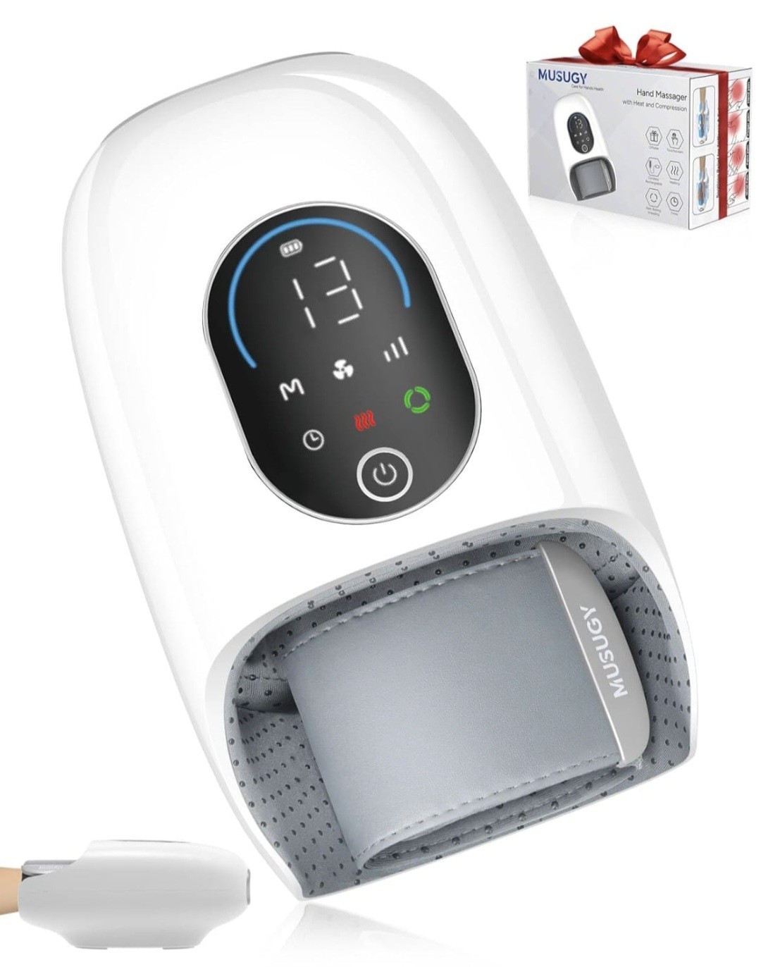 Hand Massager with Heat and Compression : Full-Hand and Wrist Coverage with Touc