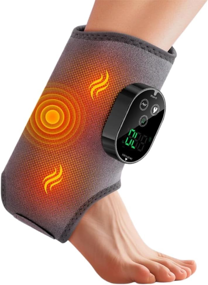 Heated Foot Massager Ankle Knee Elbow Brace 6 Heat 3 Vibration 3000mAh Battery