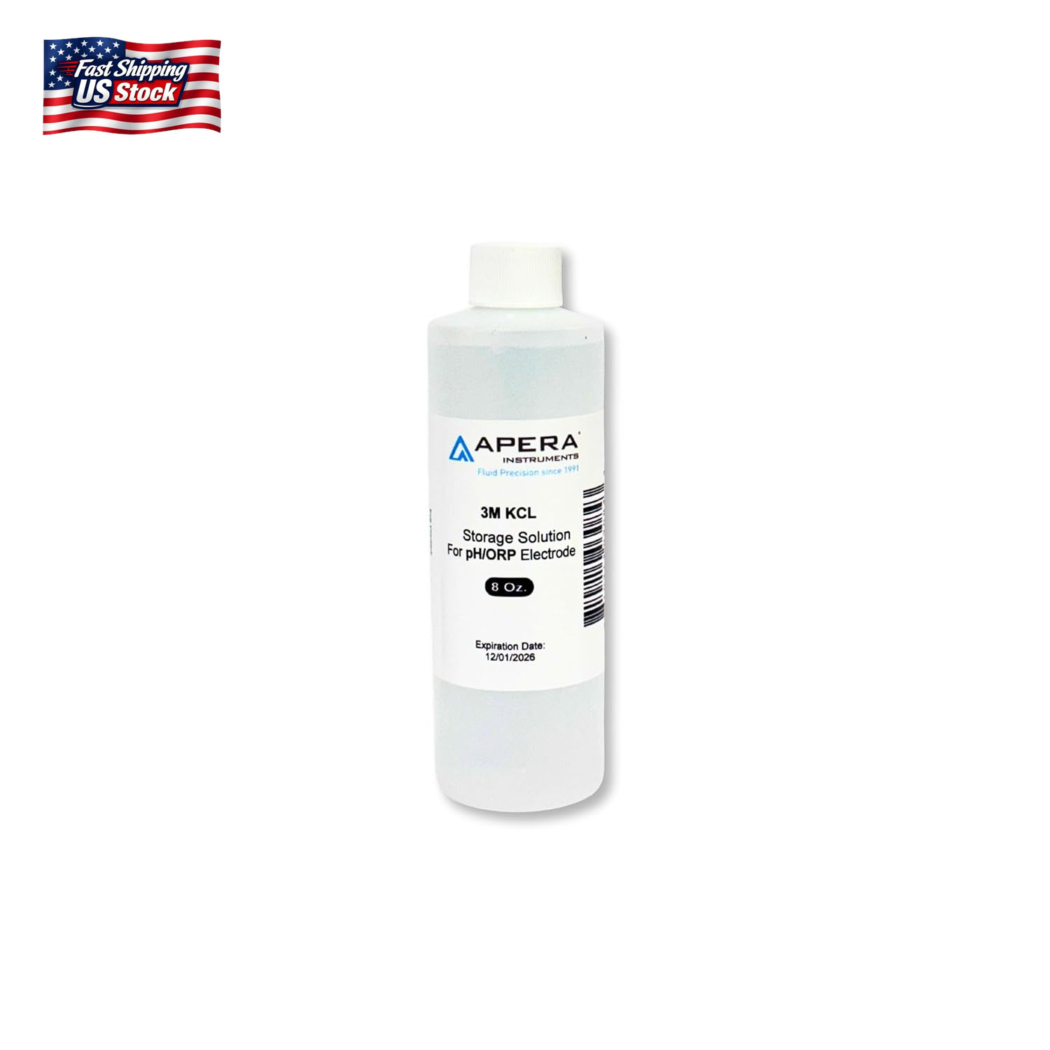 Apera Instruments 3M KCL Storage Soaking Solution (8 Oz.) for Ph and ORP Electro