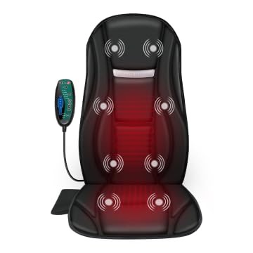 LUJO Asiento De Masaje Cojin Para Silla Vibracion Caliente Masajeador Coche Casa