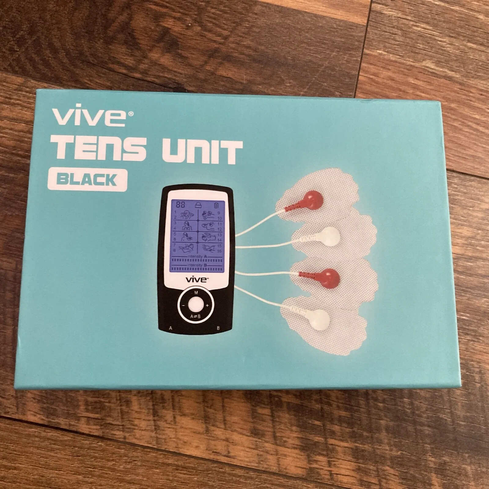 Vive Tens Unit Electrotherapy Muscle Stimulator Rechargeable Black