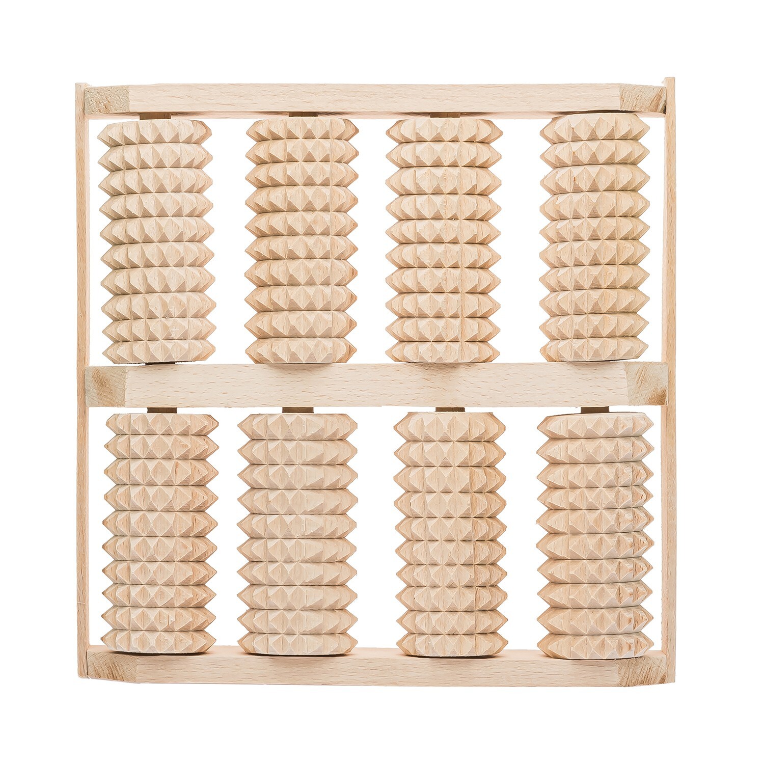 Wooden Foot Roller Massager, 8 Rollers for Both Feet, 10x10x2 in