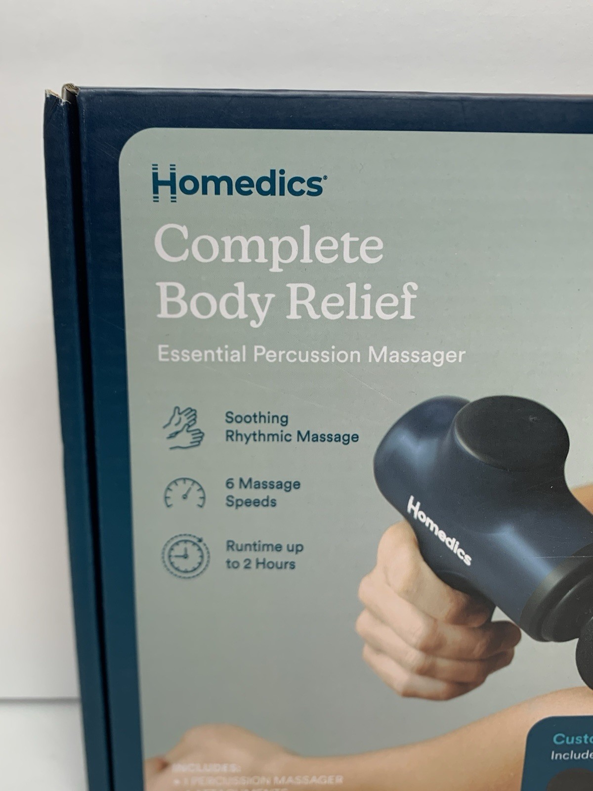 Homedics Essential Percussion Massager w/4 Attachment Heads, Complete Relief NEW