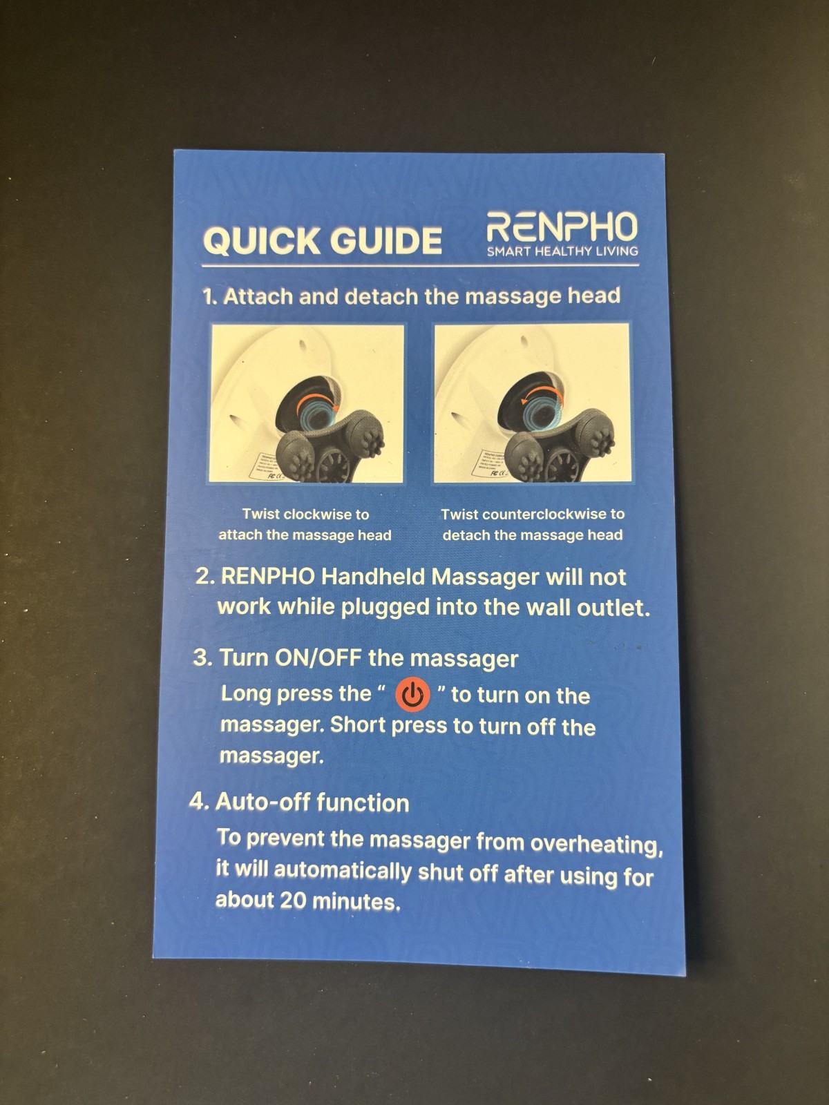 Renpho Cordless Massager Model: EM-2016C White