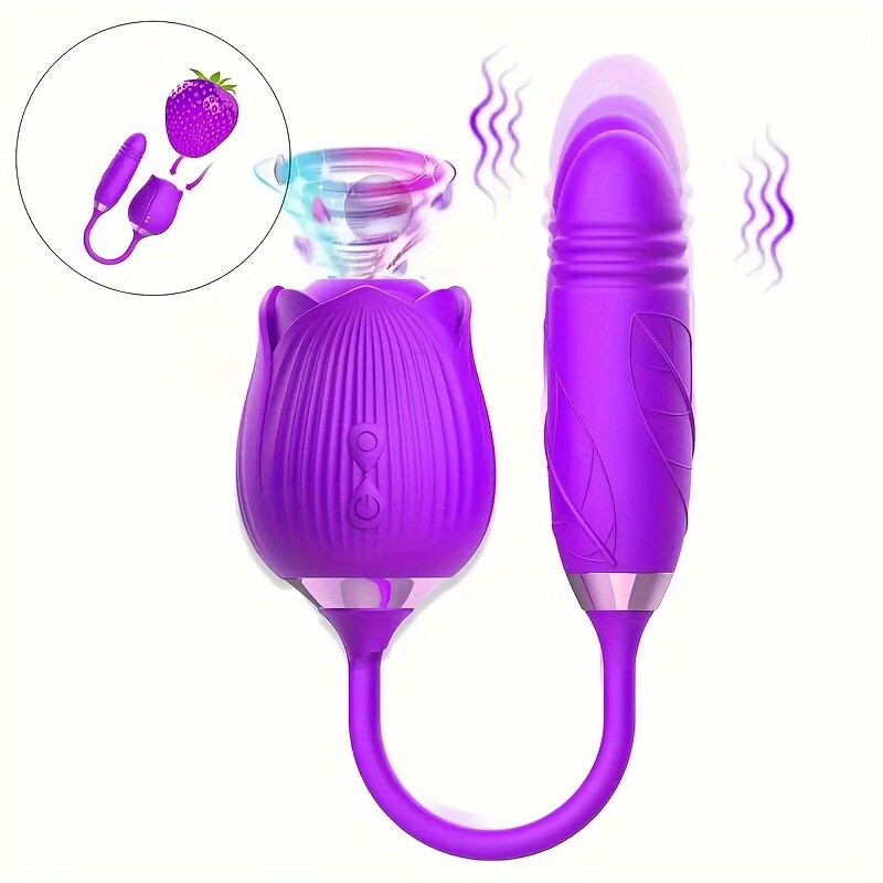 10 Speed-Rose-Vibrator-Massager-Sucking-Sucker-Women-Waterproof-Mute-Gift-Purple