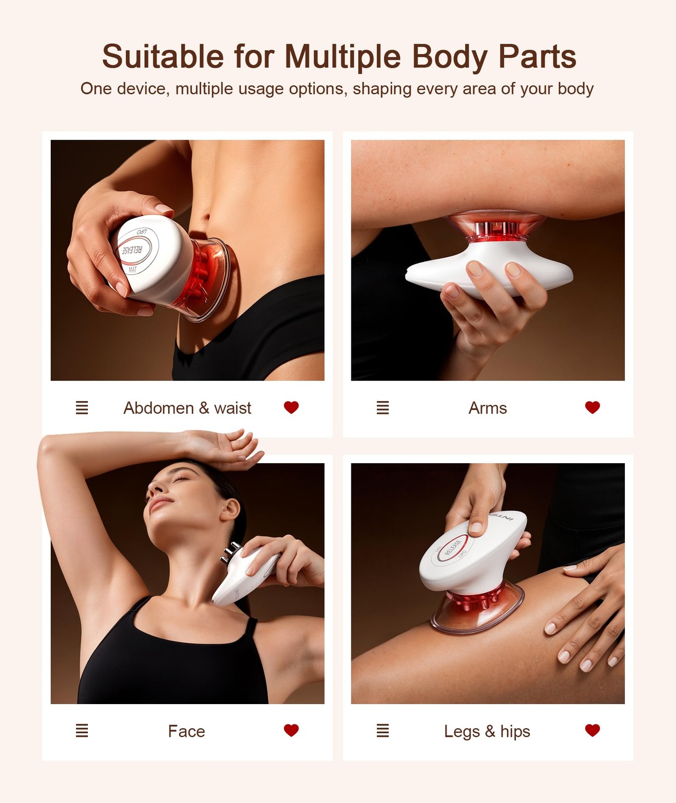INTEO 3 in 1 Face & Body Sculpting Machine – Rechargeable Beauty Device for B…