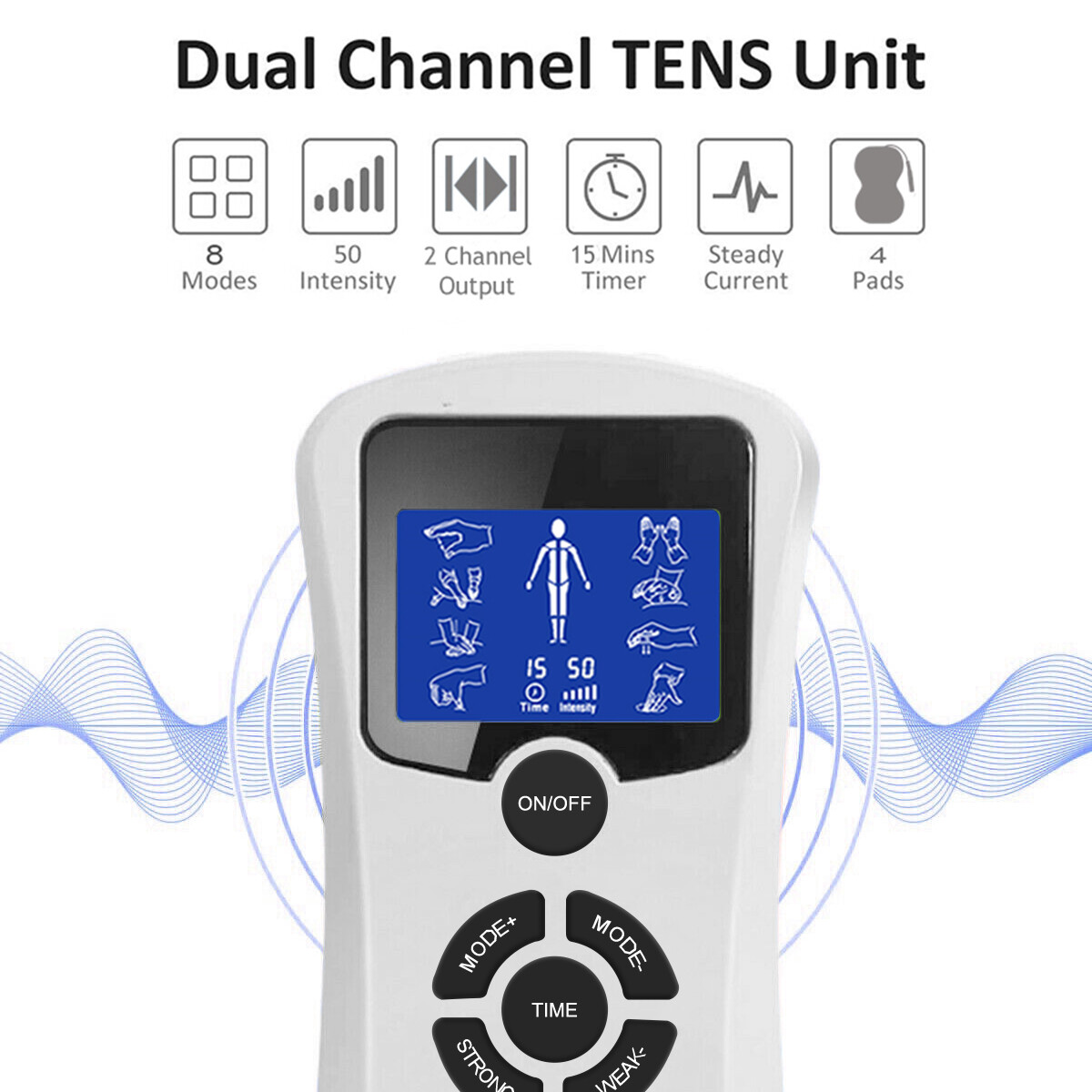TENS Unit Muscle Stimulator, EMS Massager Machine for Shoulder, Neck, Sciatica