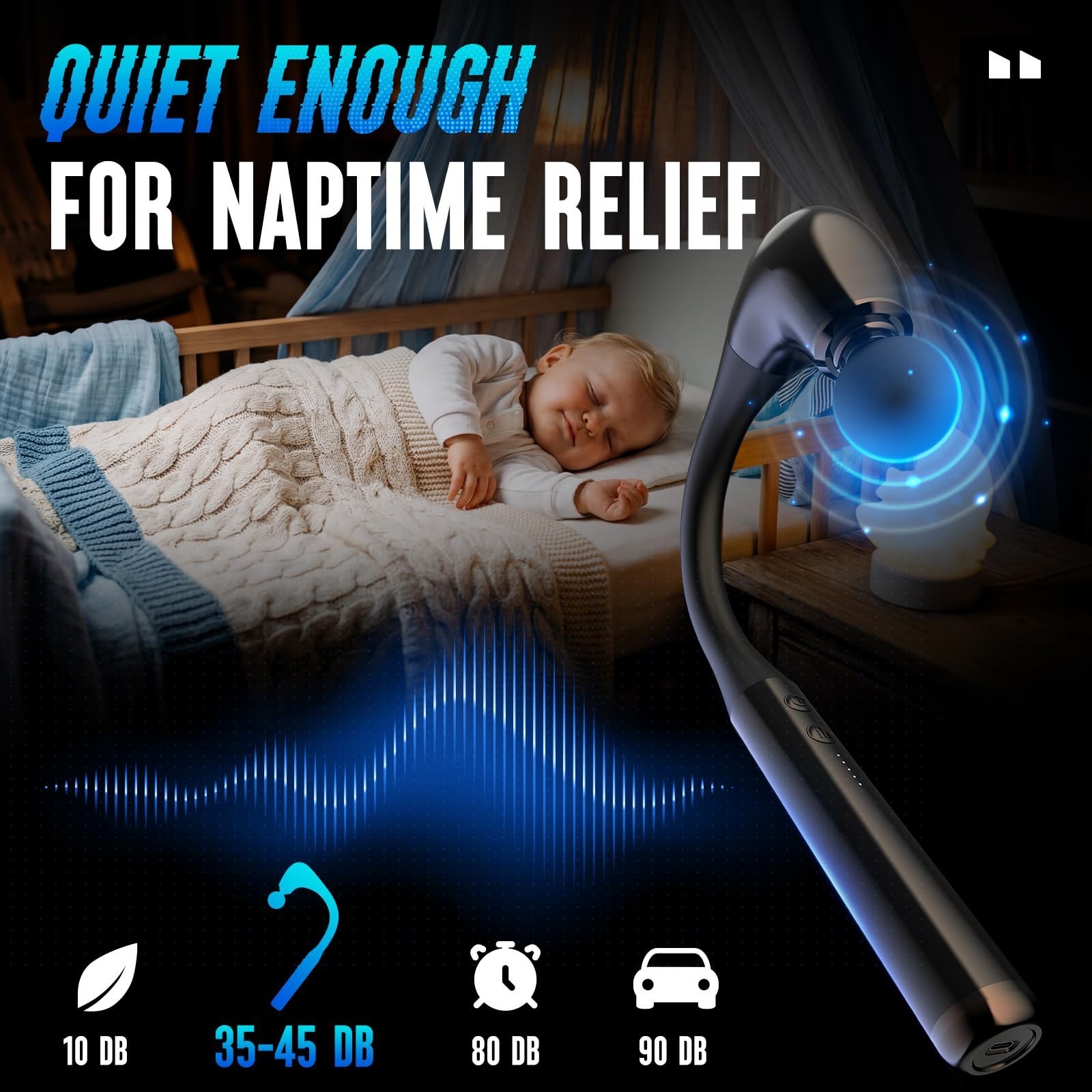 Deep Tissue Massage Gun with Extension Handle – Portable Pain Relief for Muscles