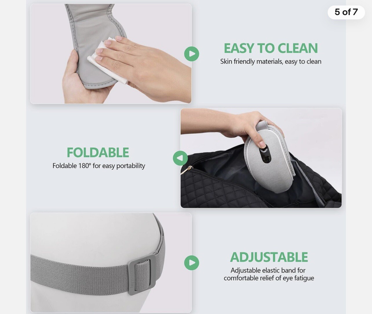 Kewhaul Electric Eye Massager Heat Compress Relax Smart Eyes Mask with Music