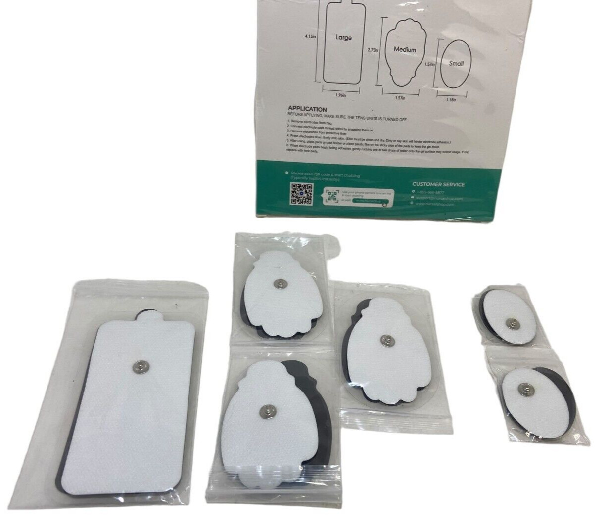 TENS/EMS Unit Replacement Electrode Pads 12 Pack 3.5mm Not Fit NURSAL Blue Tens