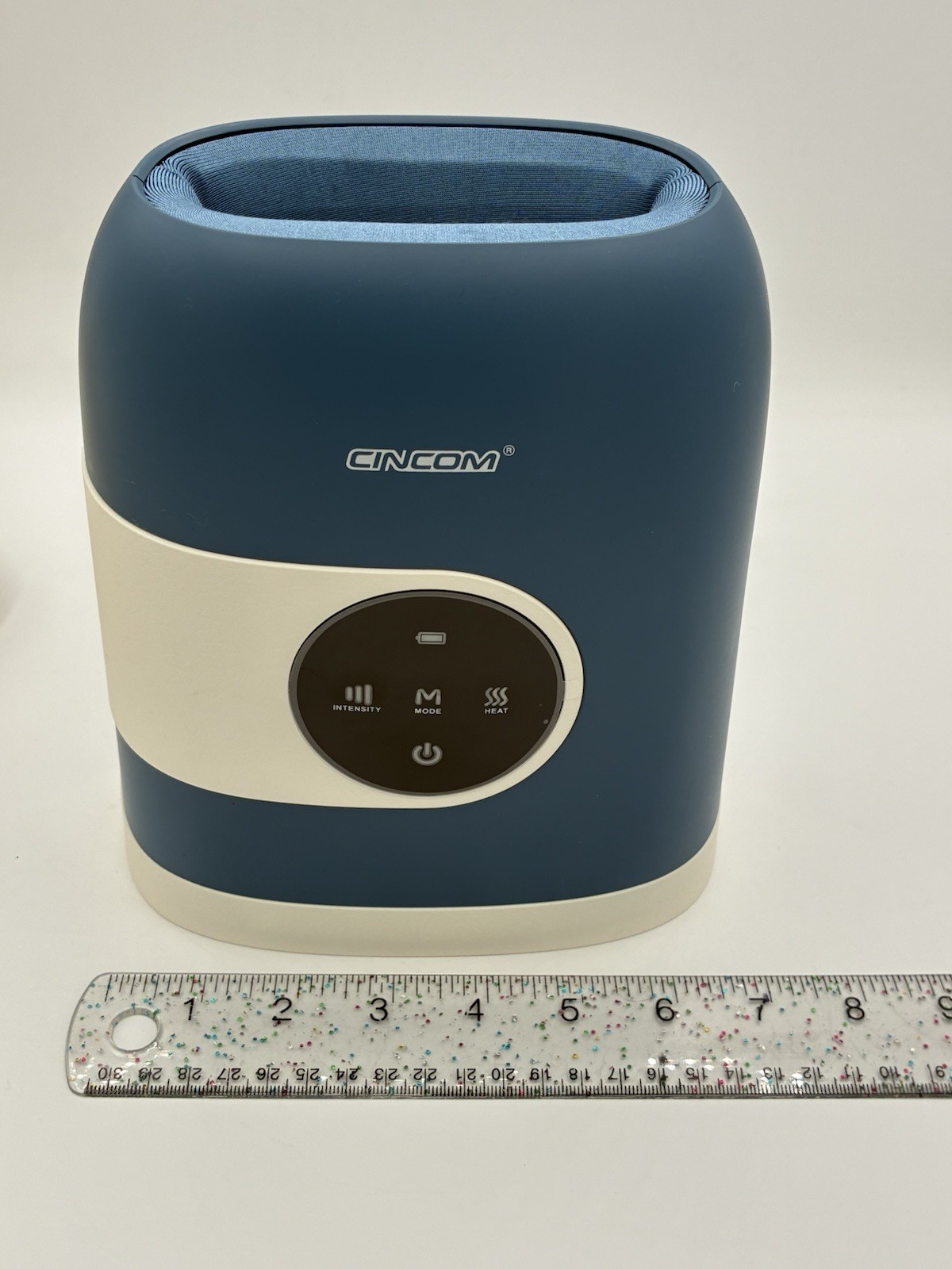 CINCOM CM-088H Hand Massager with Heat & Compression Cordless Touchscreen Blue