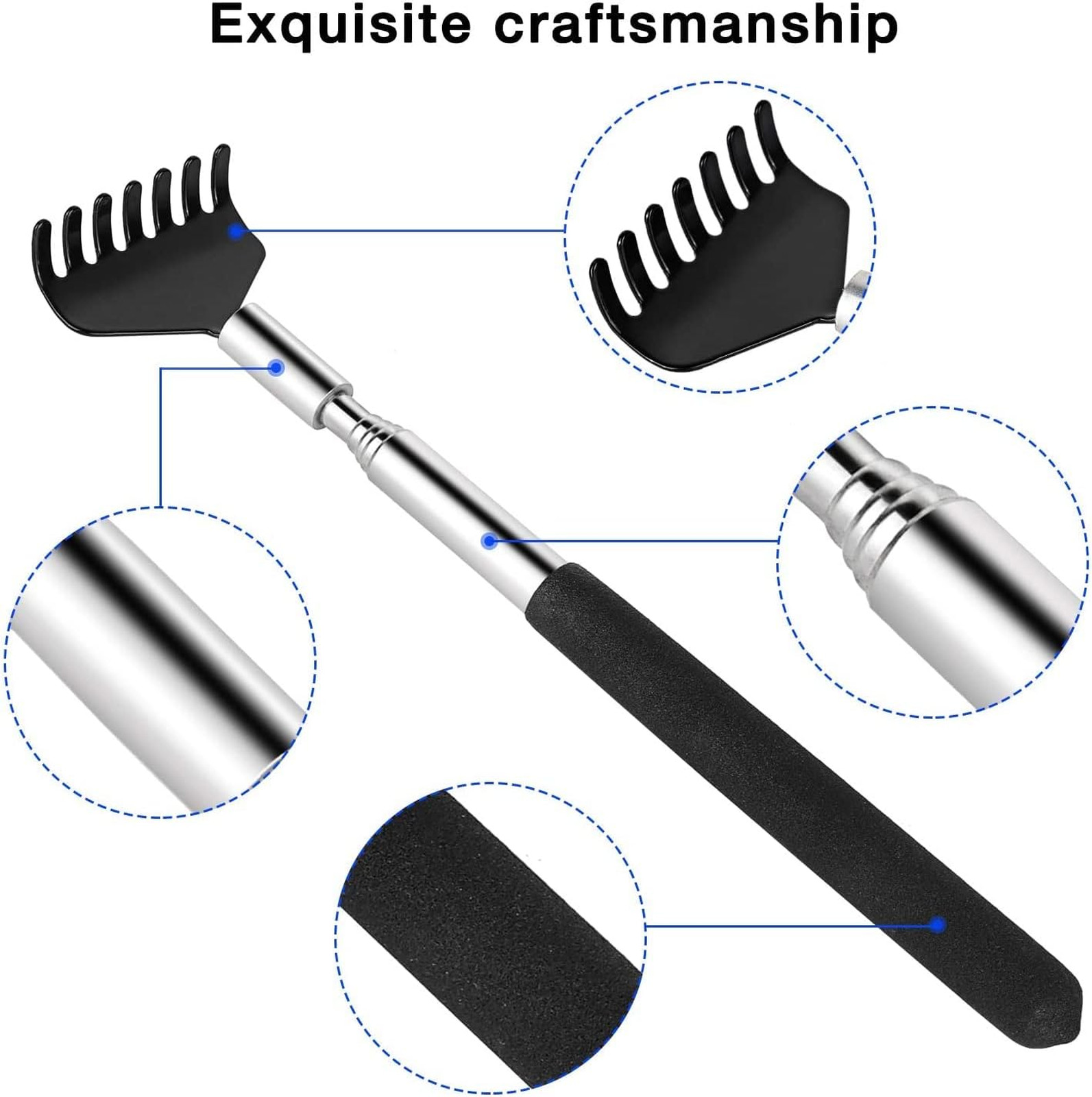 Back Scratcher Stainless Steel Telescoping 27 Inch Extendable Portable Travel