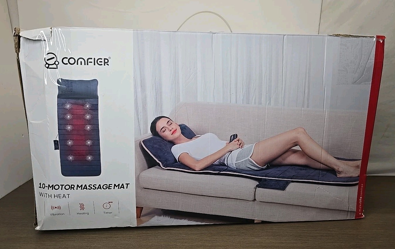 COMFIER Full Body Massage Mat Pad with Heat, Chair Pad with 10 Vibration Motor