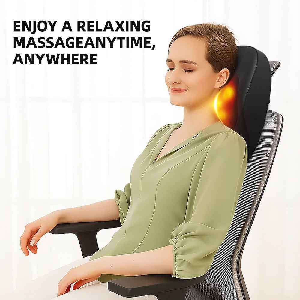 Smart Heated Massage Cushion for Neck, Back & Shoulders