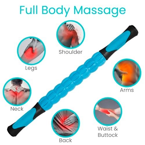 Deep Tissue Massage Stick Roller – Muscle Relief Tool for Back, Legs, Neck Pain,