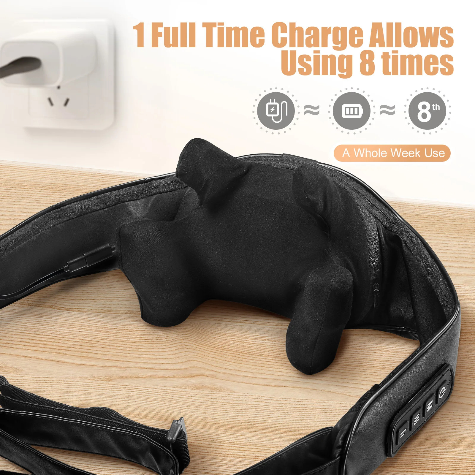 Back Neck Shoulder Massager with Heat Electric Kneading Massage Pillow