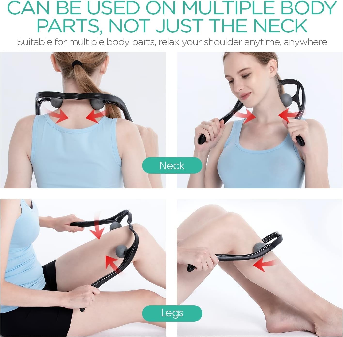Shiatsu Neck Massager – Portable Deep Tissue Massager with Heat & Speed Control