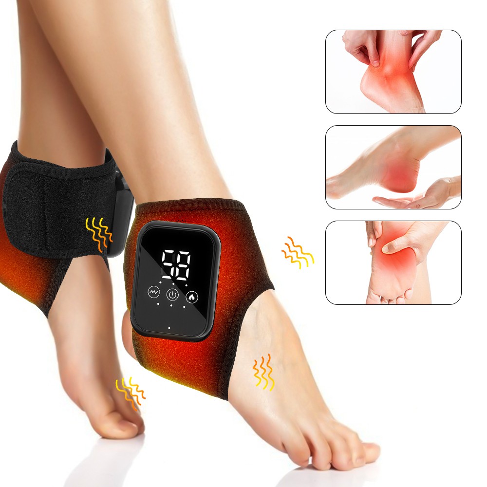 2Pcs Foot and Ankle Massager Relieve Ankle Pain 3 Heat Levels, 3 Vibration Modes