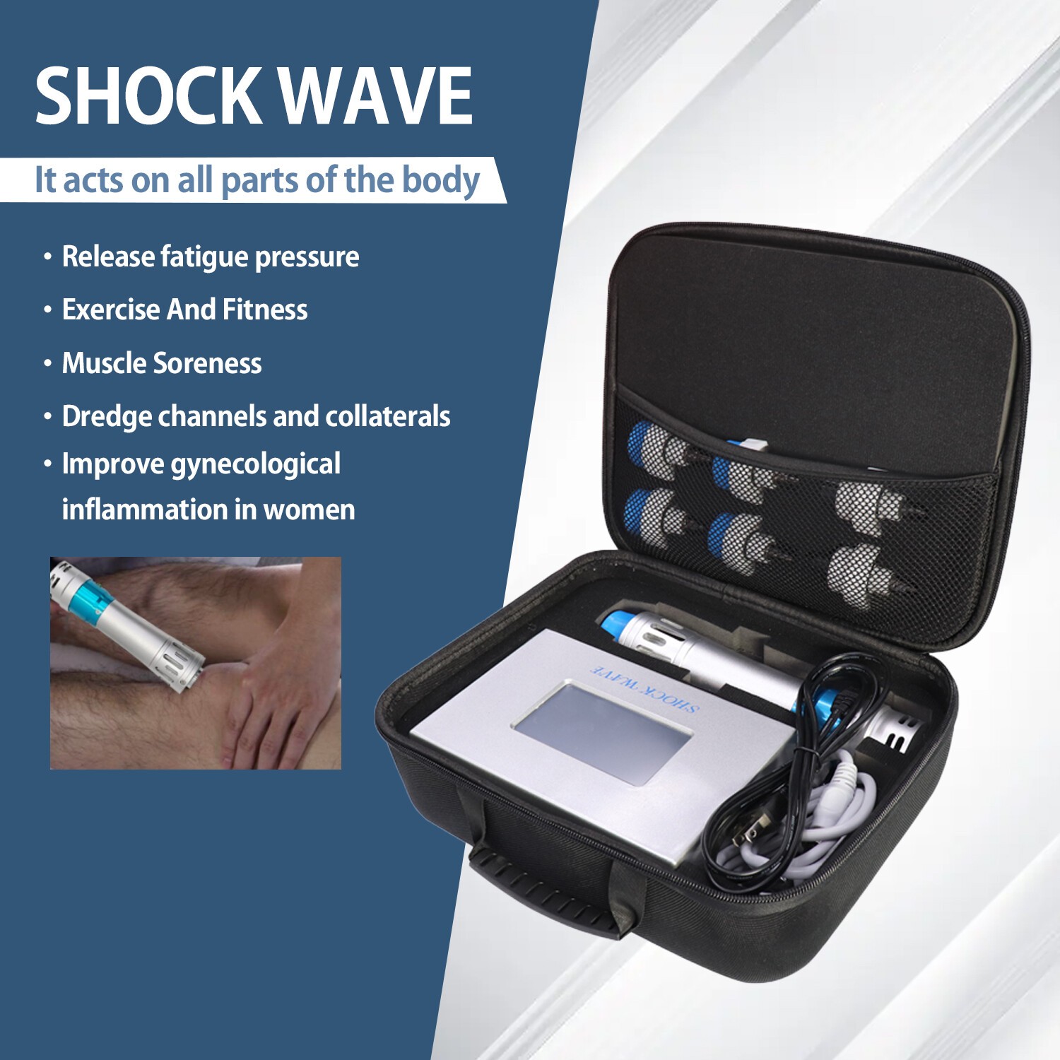 Shockwave Therapy Machine Shock Wave Body Massager for Pain Relief ED Treatment