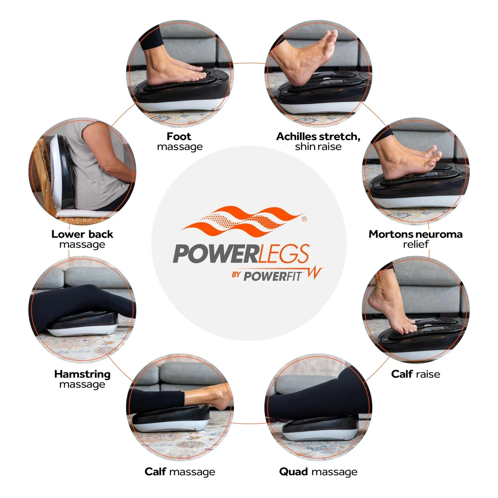 Power Legs Electric Foot Massager with Remote Control Adjustable Speed Black