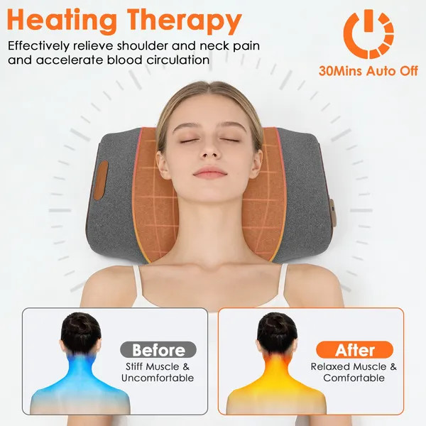 3-in-1 Neck Massager Pillow Ergonomic Massager With Heating Vibration Air Compre