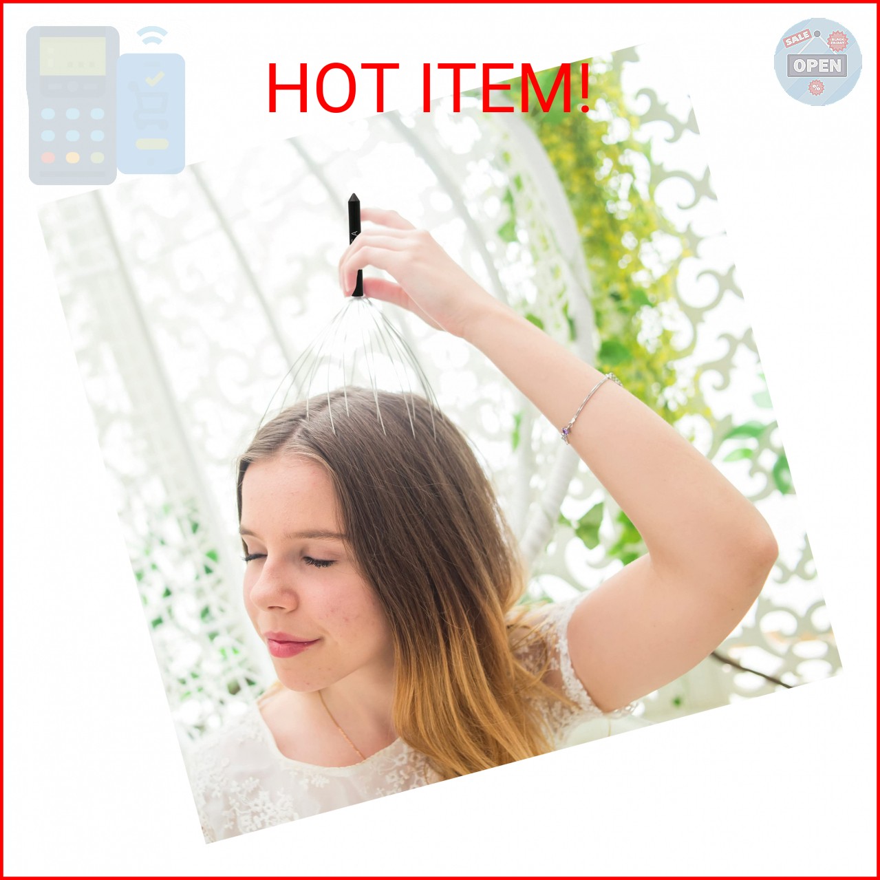 USAGA Head Massager Scalp Massager 20 Fingers Head Scratcher, Stocking Stuffers