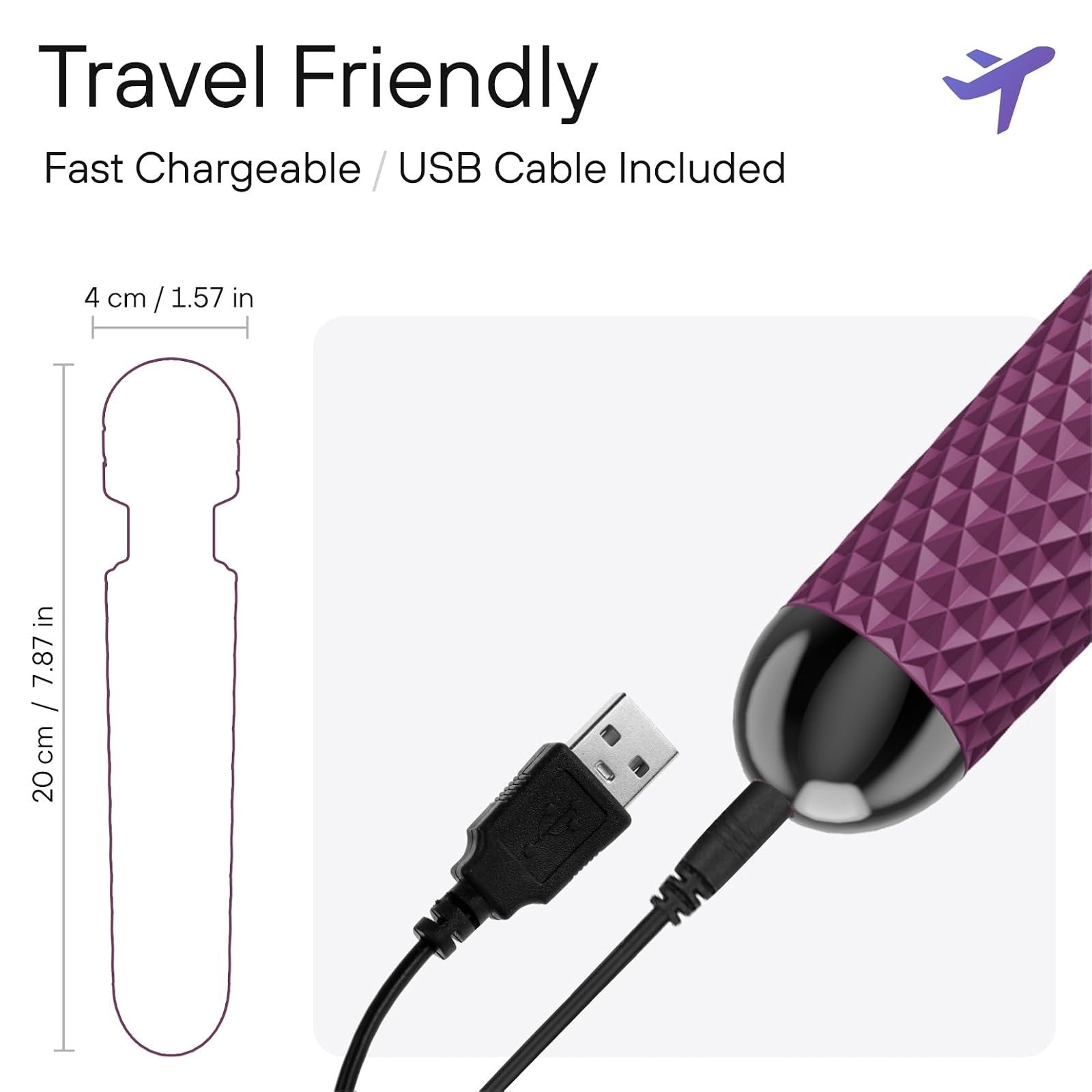 bed geek Handheld Cordless Wand Massager – Waterproof, USB Rechargeable