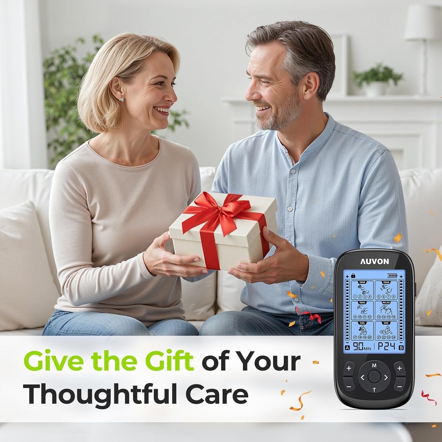 Portable 3-in-1 TENS Muscle Stimulator with 40 Intensity Levels – Rechargeable
