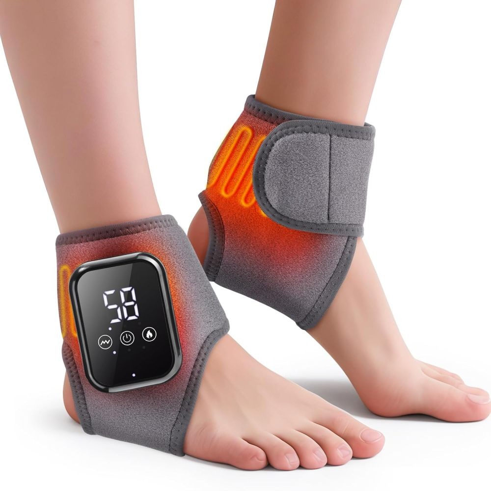 2x Foot and Ankle Massager 3 Heat & Vibration for Plantar Fasciitis Pain Relief