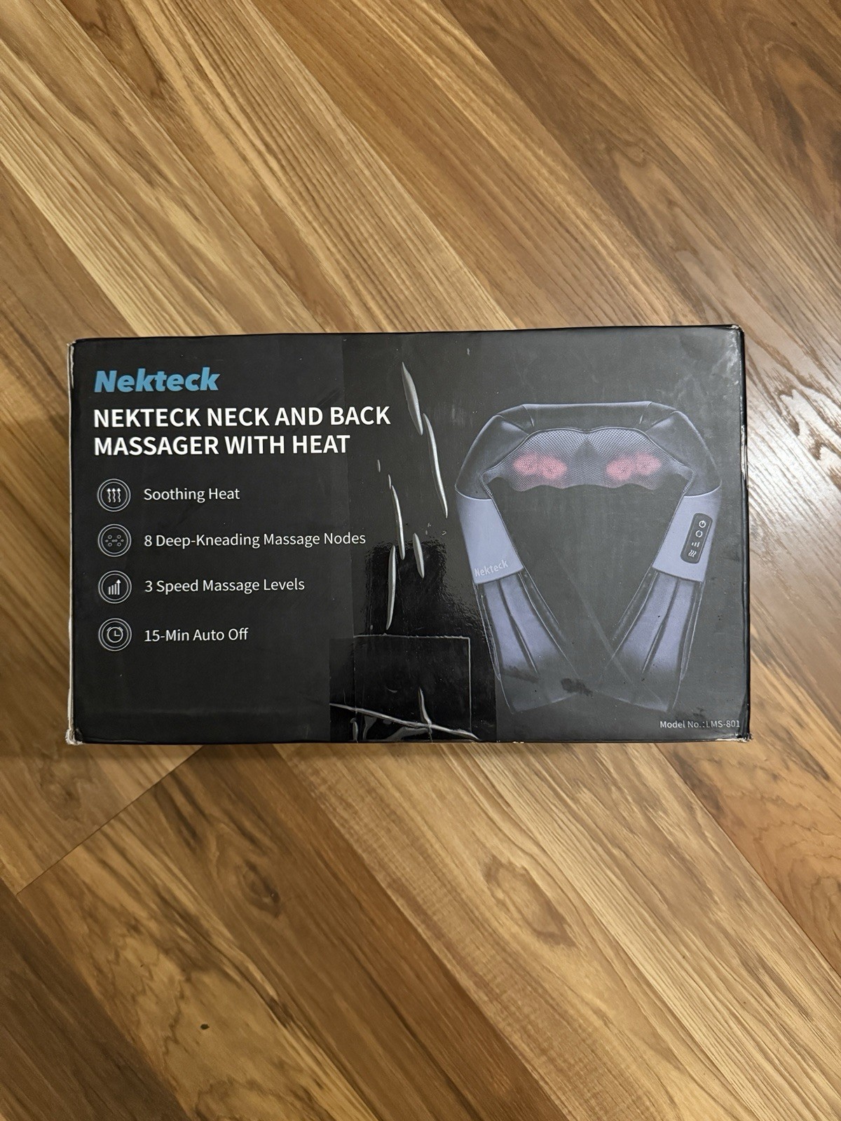 Nekteck Shiatsu Neck and Back Massager with Soothing Heat (Model LMS-801)