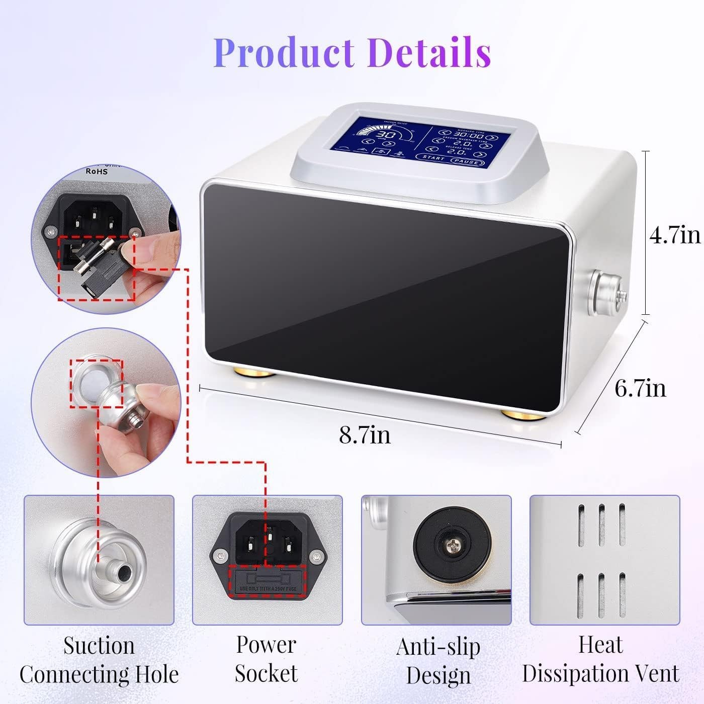 120ml Cups Breast Enlargement Butt Lift Machine Cupping Vacuum -60cmHg Suction