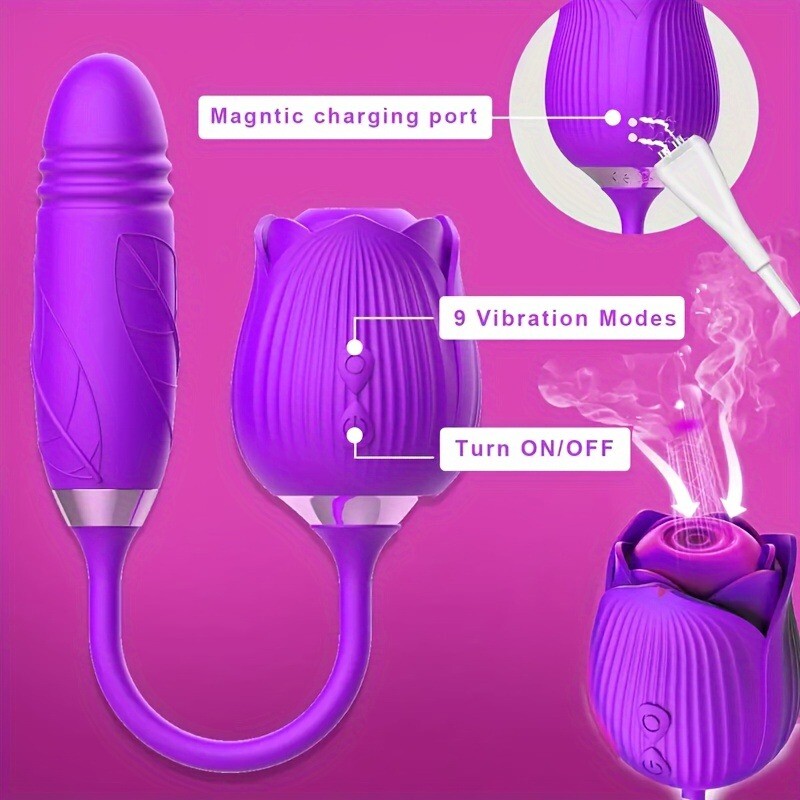10 Speed-Rose-Vibrator-Massager-Sucking-Sucker-Women-Waterproof-Mute-Gift-Purple