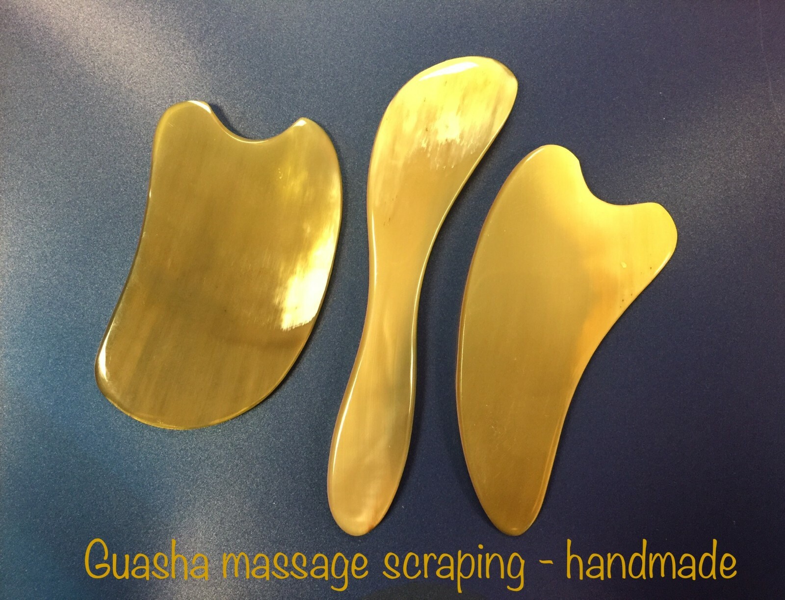 Guasha Scraping Massage Tool Brown HORN SPA Guasha Board handmade From Vietnam