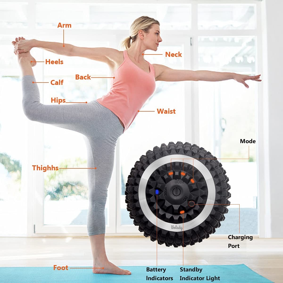 4-Speed Vibrating Massage Ball – High-Intensity Fitness Roller for Muscle Relief