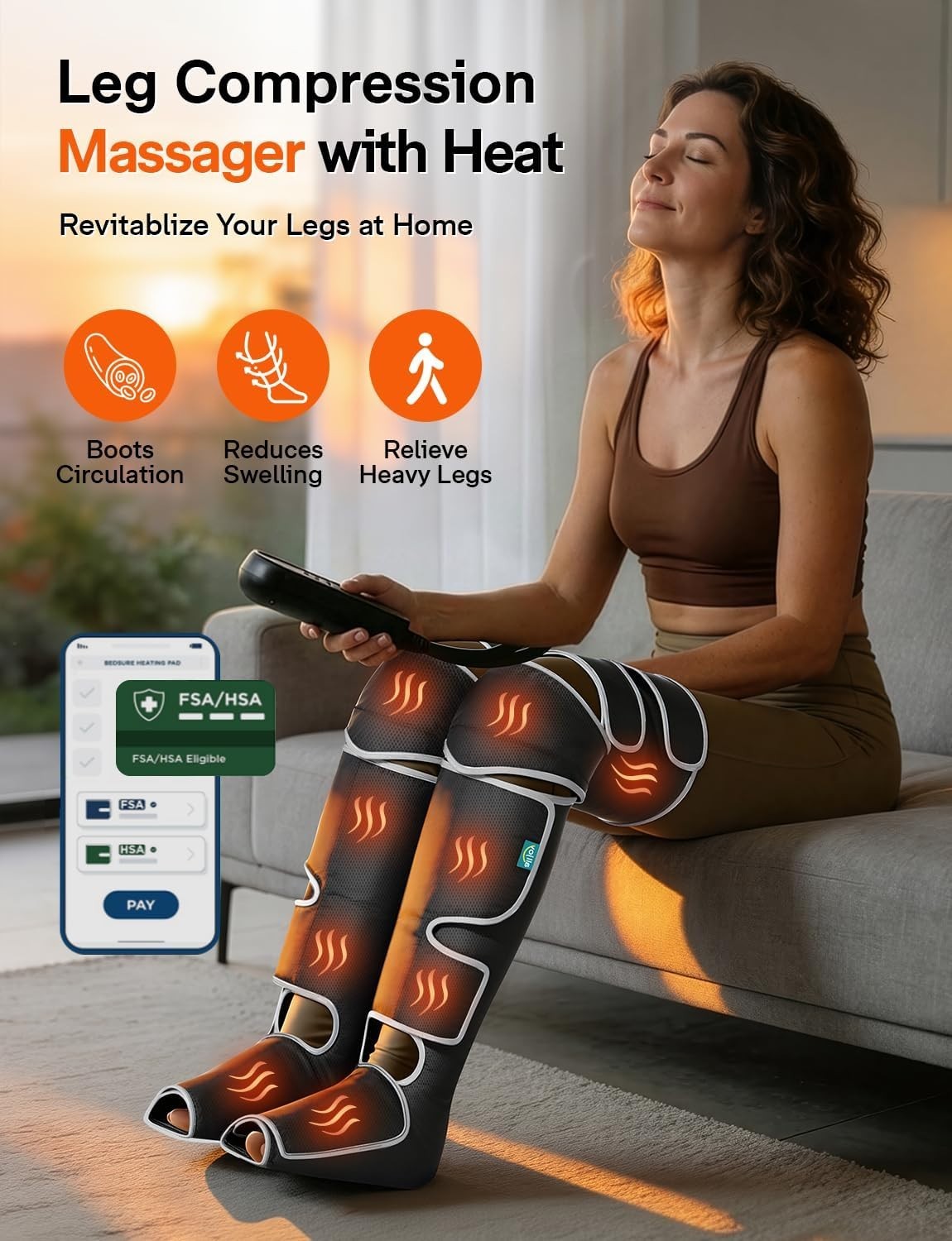 ALLJOY Leg Massager for Circulation and Pain Relief FSA, Gifts for Men Women Dad