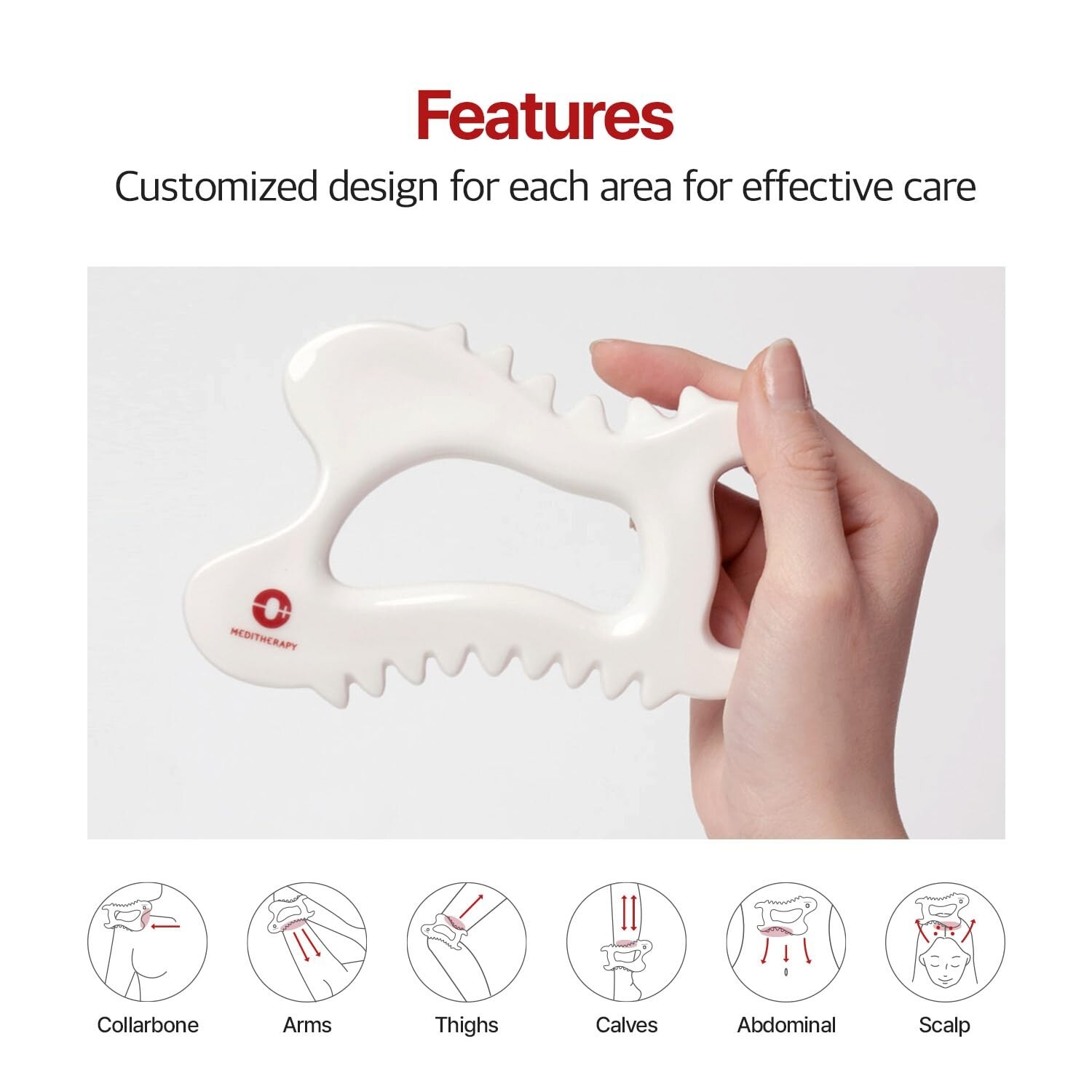 MEDITHERAPY SOKSAL GUASHA,Ceramic Gua Sha,Body Massage Tool, Korean Body Guas…
