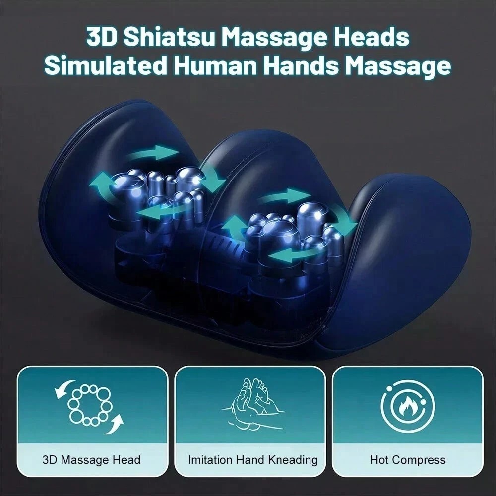 New Pro Shiatsu Foot Massager Heat Compact Calf Leg Pain Relief Relaxation