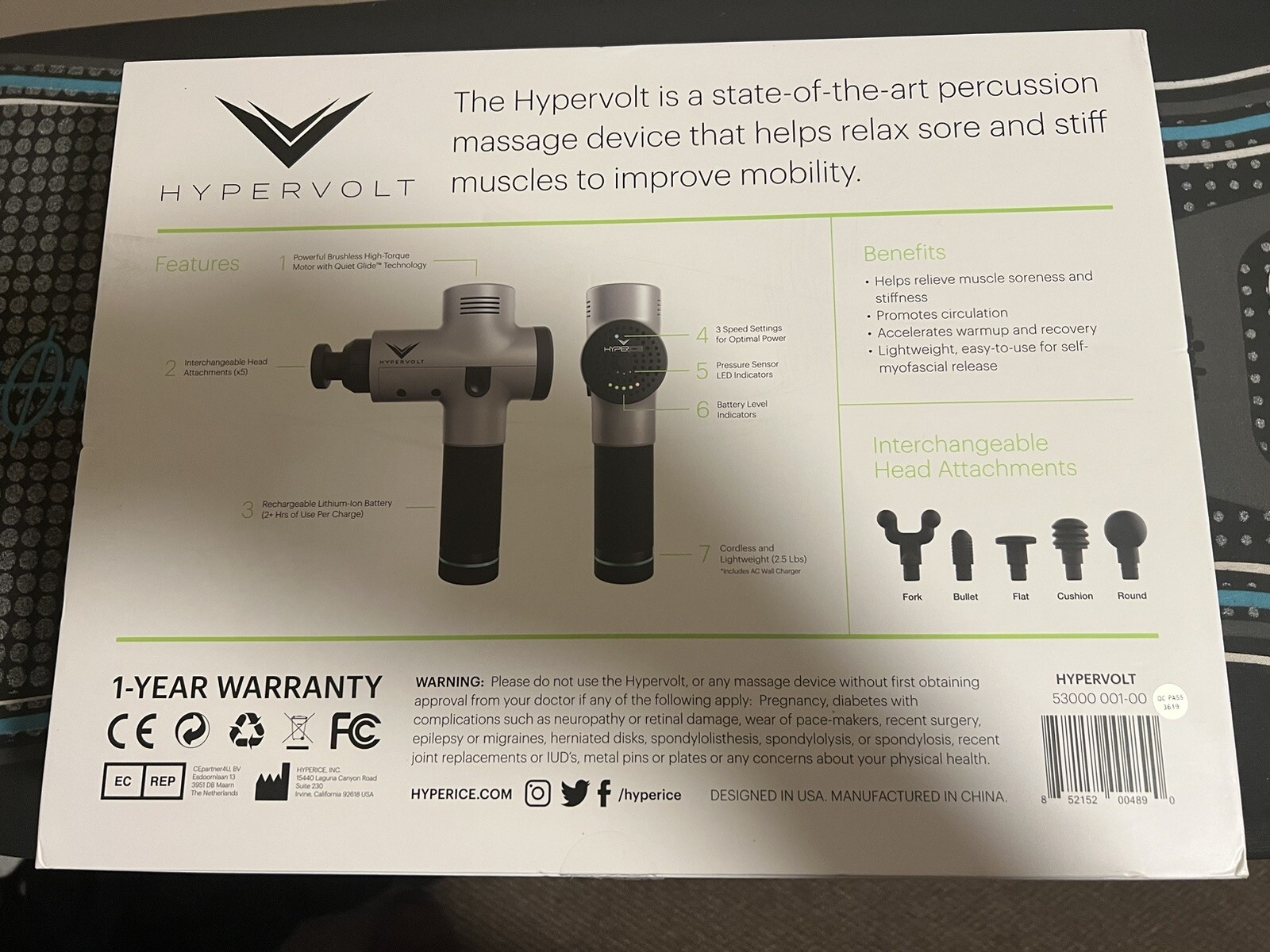 Hyperice Hypervolt Portable Massage Device