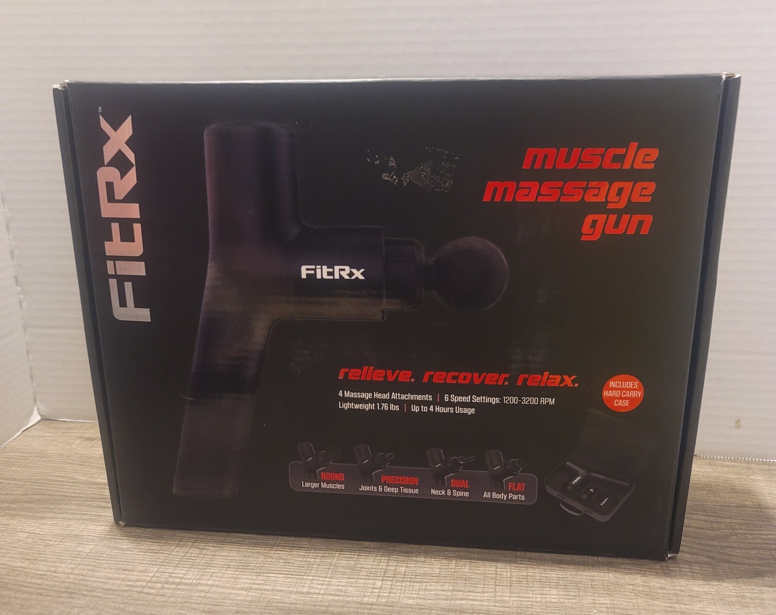 FitRx Portable Muscle Massage Gun Deep Tissue Percussion For All Body Parts