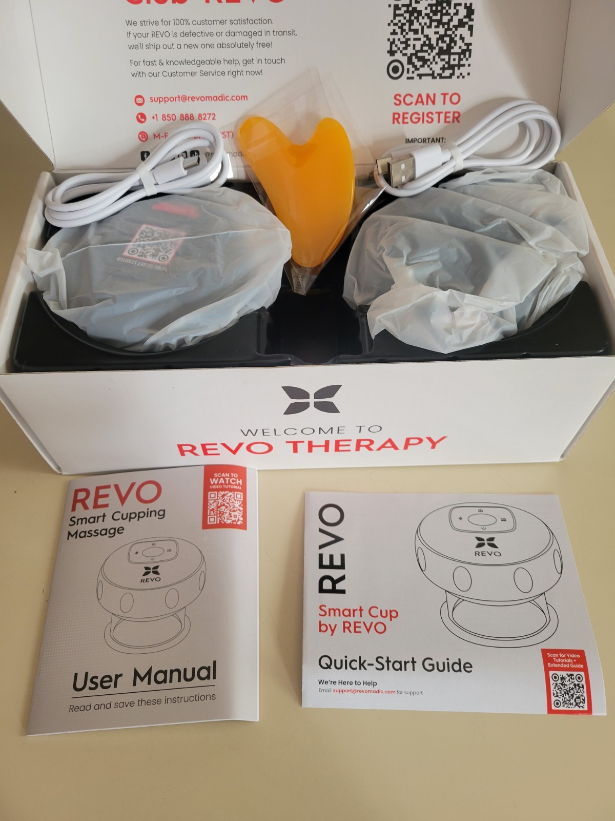 NEW 2 Pack REVO Smart Cup 4-in-1 Smart Cupping Therapy Massager Red Light Qty 2