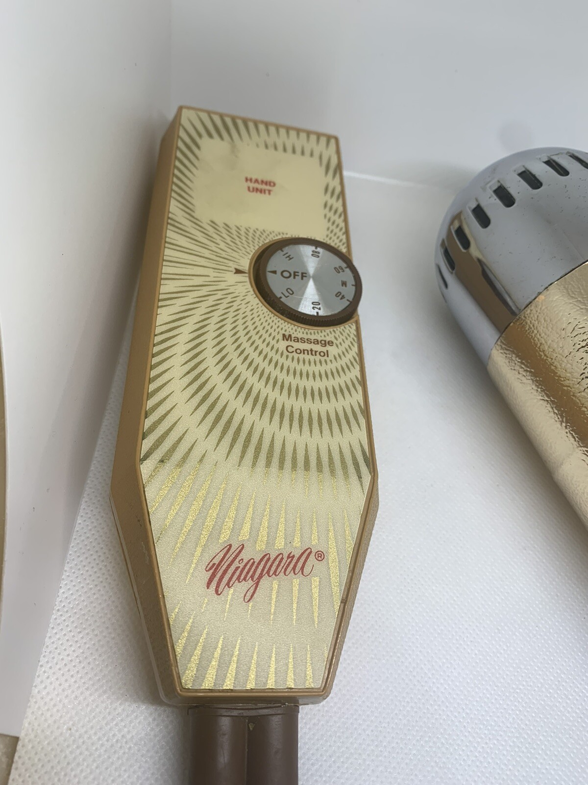 Vintage Chrome Niagara Hand Unit Cycloid Action Massage Device 9” Model No. 12