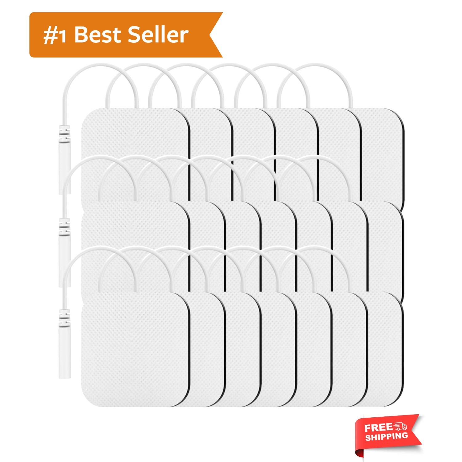 20 Self-Adhesive 2×2″ TENS Pads – Latex-Free Electrotherapy for Everyone