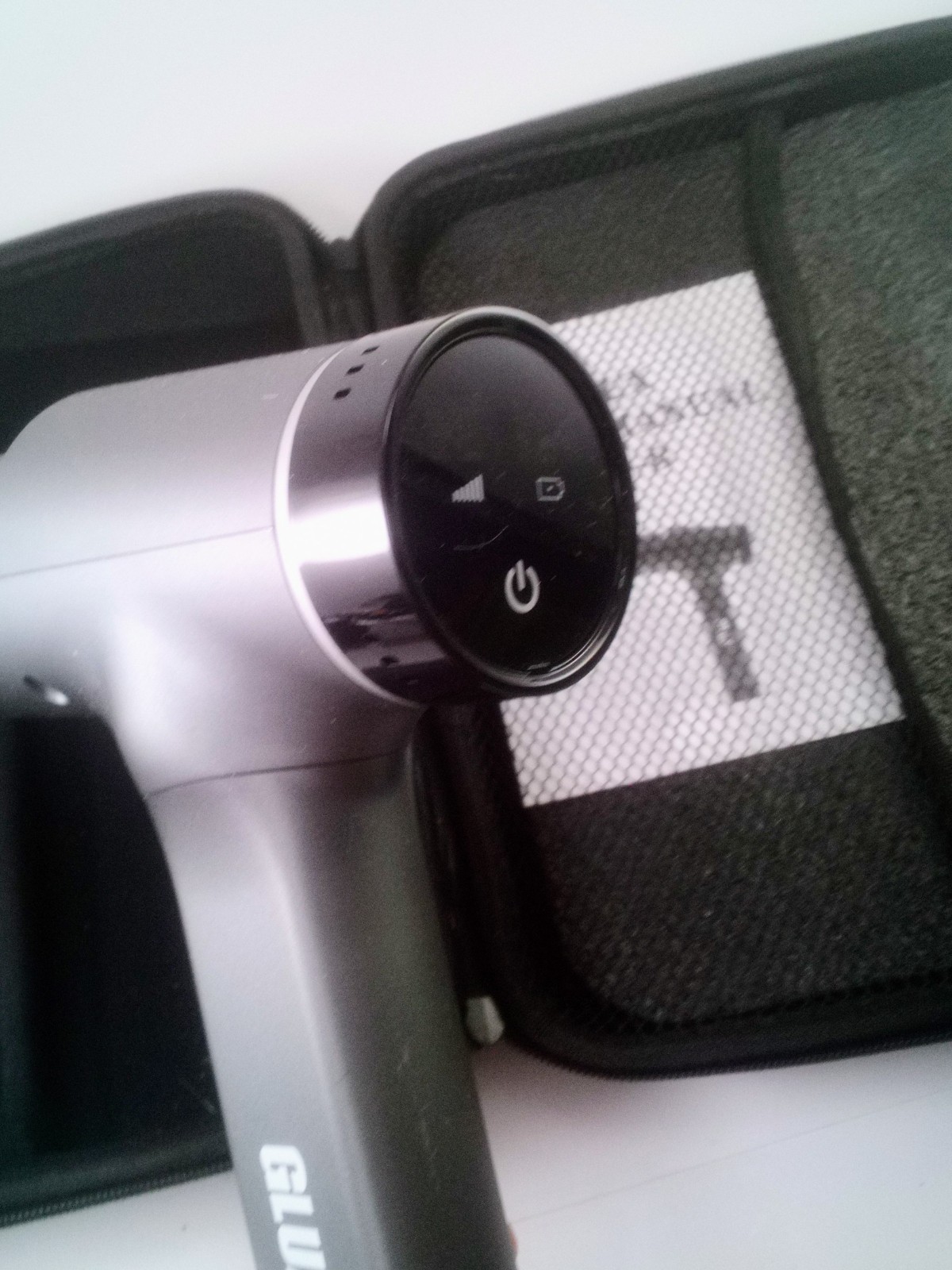 GLUX M2-B Fascia Deep-Tissue Massage Gun Grey, GREAT CONDITION. COMPLETE SET.