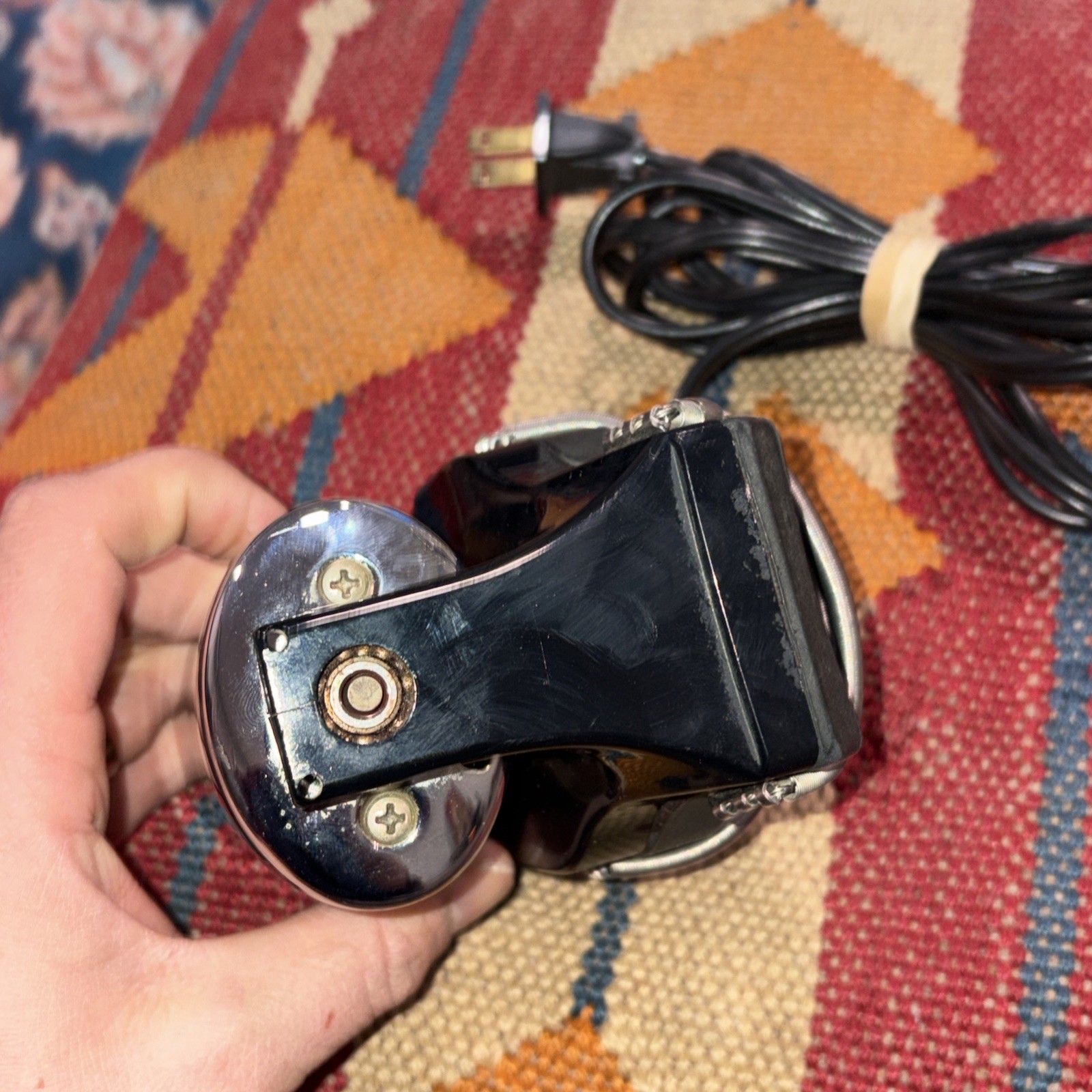 Vintage Sunbeam Imperial Massager Model 1857-1 Chrome 2-Speed Tested Barber