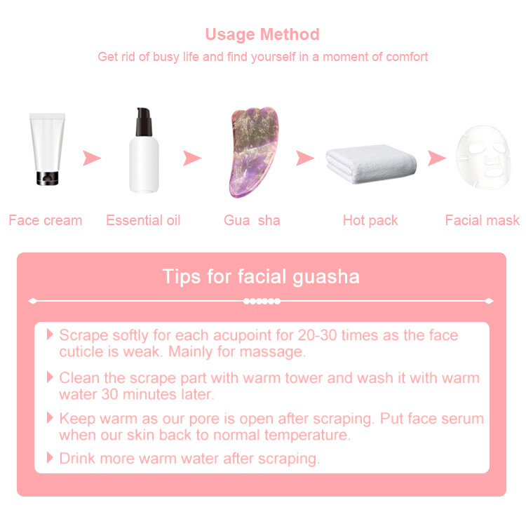 1pcs Face Body SPA Amethyst stone Board Gua Sha Body Relaxing Scraping Massage