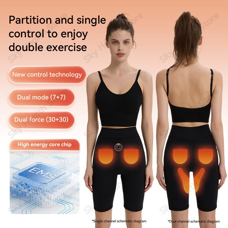Women EMS Hip Trainer Pants, 7 Modes 30 Levels，Fits Under 130 lbs