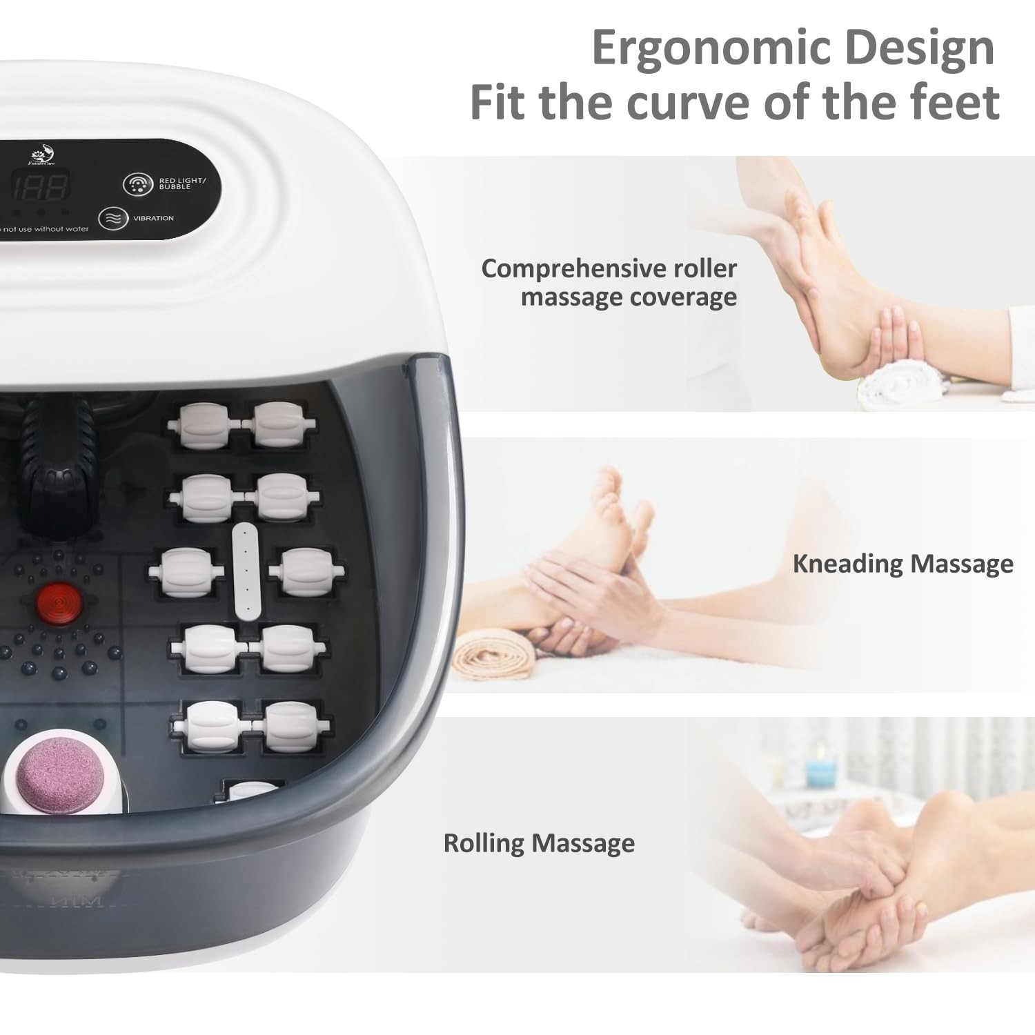 MoodRelish Foot Spa Massager with Heat and Bubbles//
