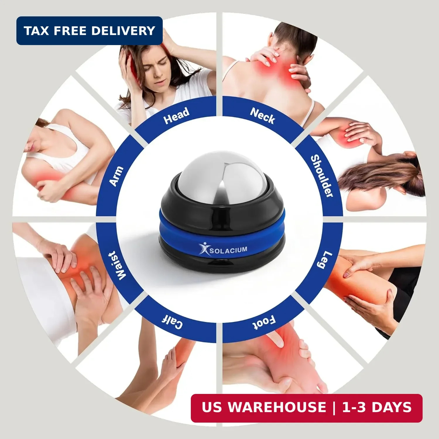 Solacium CryoSphere Mini – Stainless Steel Cold Massage Roller Ball – Handheld M